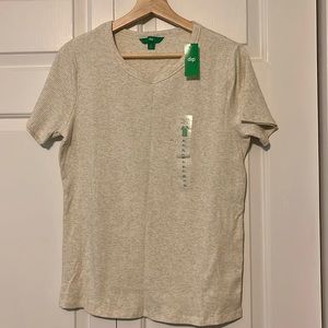 Dip cream heathered ribbed tee